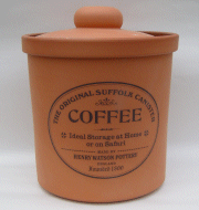 terracotta coffee jar
